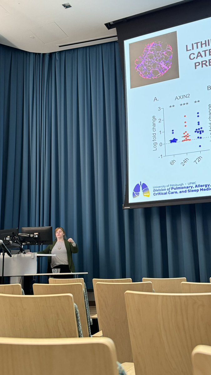 Our @m_konigshoff @Eickelberg_MD labs in full support of the opening plenary speaker at #DOMResearchDay2024 @PittDeptofMed. Go Kassandra @kassandraallbr1 !! Translating basic research on WNT signalling to large observational cohorts and bedside!