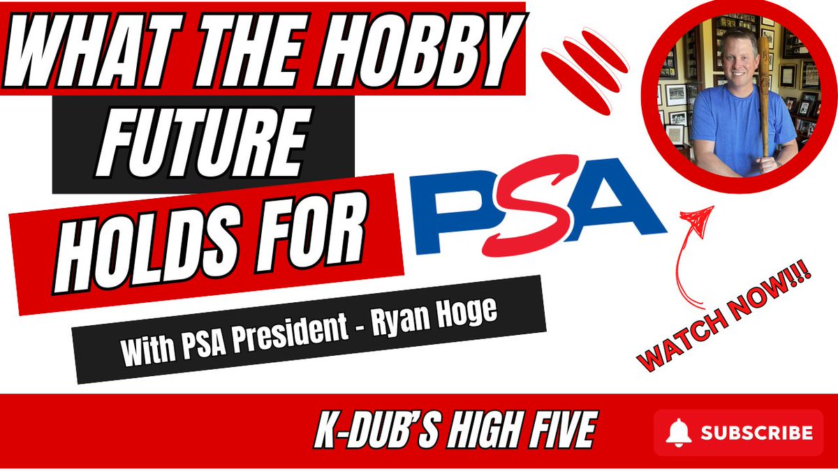 K-Dub's Hive Five Season 4 - Episode 16 - is LIVE!!! This week, @PSAcard president & collector, Ryan Hoge @rhoge joins the High Five Table to discuss his collecting journey, grading tips, PSA future plans + MORE! 👀 Watch FULL High Five interview HERE: youtu.be/oJOGIWpYzM0