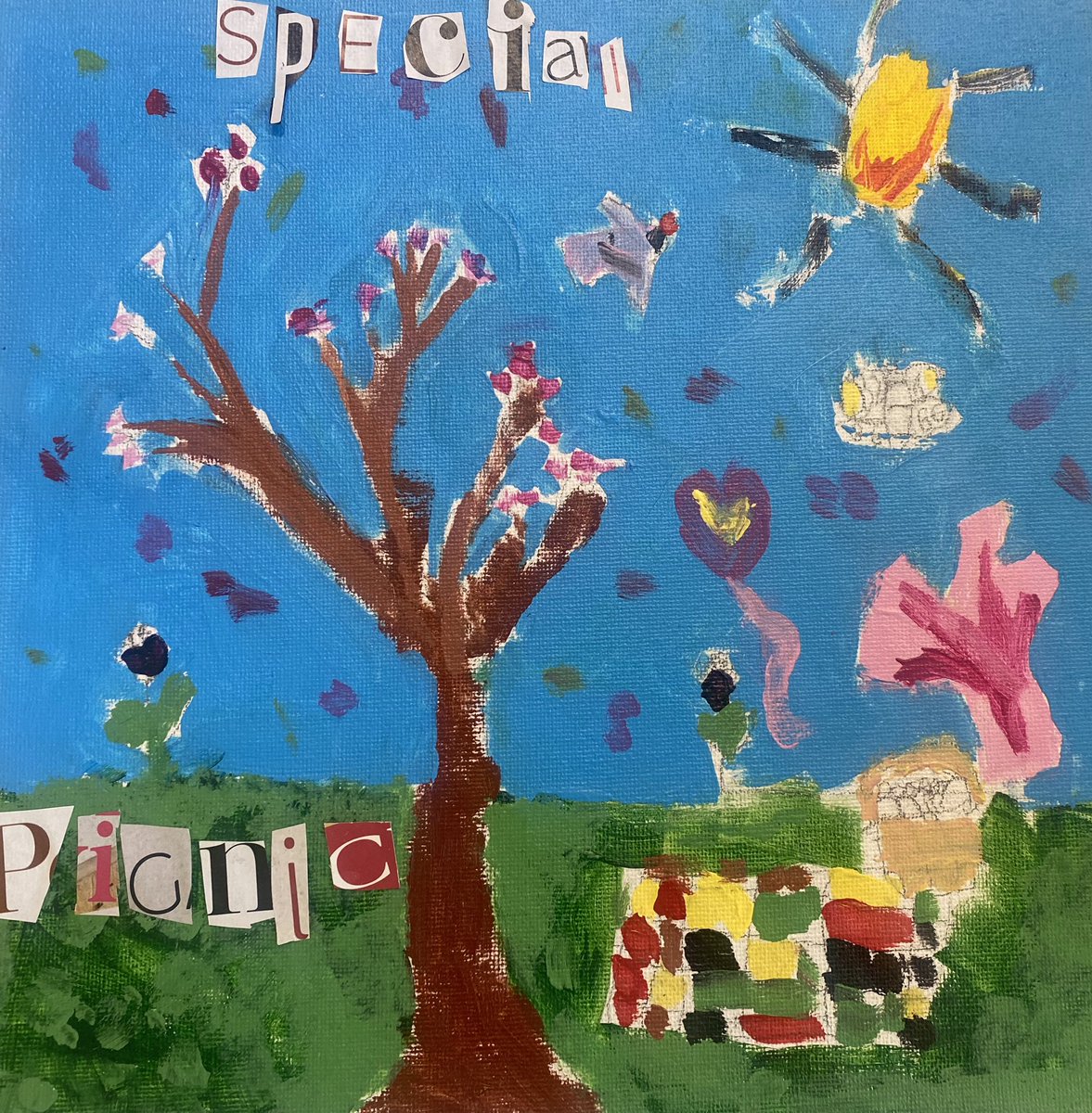 msOBlearning's tweet image. Sample of students gr 3-5 @downsviewps who are multilingual learners w/ Grade 11 Visual Art students @earlhaigss  our mentors 💕MEMORY PROJECT students take inspiration from fave memory in home country/key words from that day to create - identity and positive mental health focus
