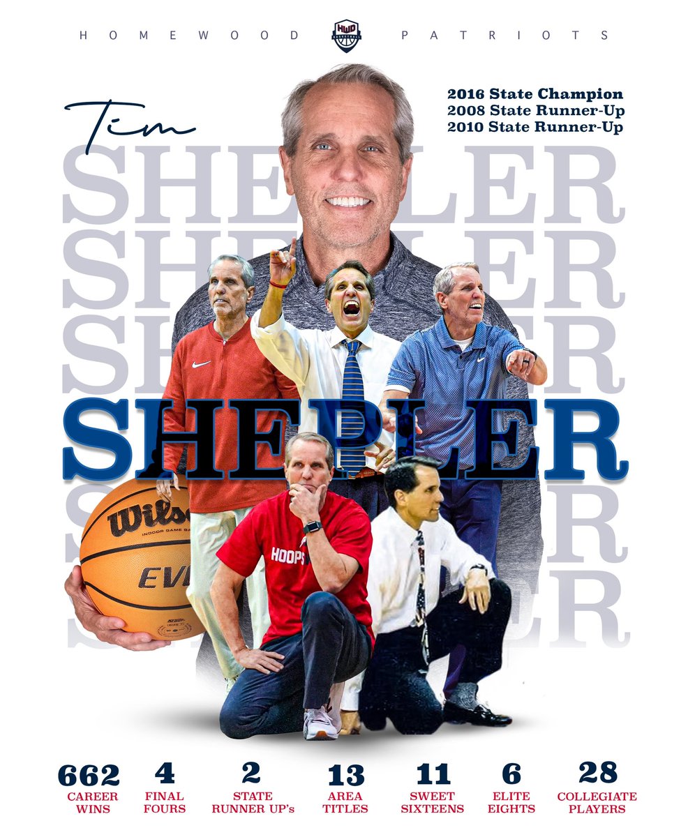 We want to recognize Tim Shepler for his 29 years of service as the Head Boy’s Basketball Coach. We are thankful for Coach Shepler’s dedication and countless contributions to the Homewood community. Join us in celebrating Coach Shepler and his upcoming retirement. #WeAreHWD