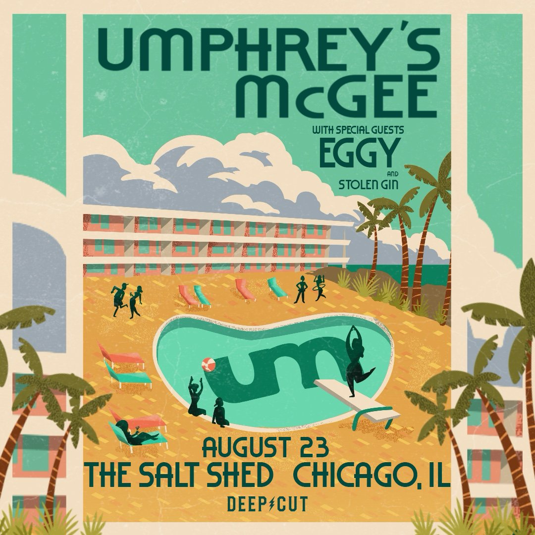 A little more outdoor sUMmer fun at The Salt Shed Fairgrounds with @umphreysmcgee, and support from @eggylive & Stolen Gin on August 23rd! 🥚🧂 ⏰: Venue pre-sale begins this Thurs, 5/2 @ 10am CT 🔔: General on-sale begins this Fri, 5/3 @ 10am CT 🎟️: bit.ly/UMPHCHI2024