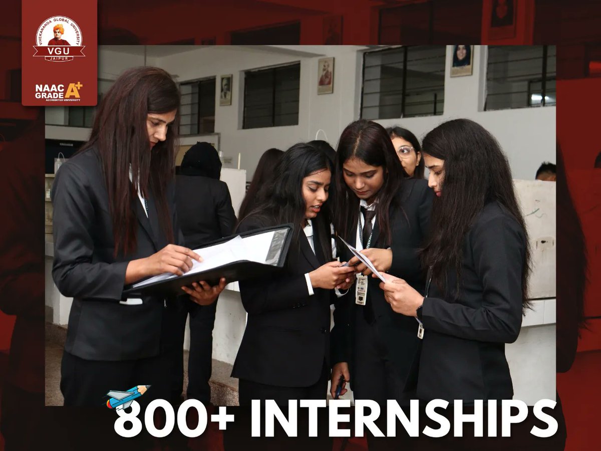 Vivekananda Global University's internship drive was a phenomenal success - 2 days, 80+ recruiters, and over 800 internships offered! At the heart of this initiative is our commitment to student-centric education. By providing real-world experiences, we're equipping the next