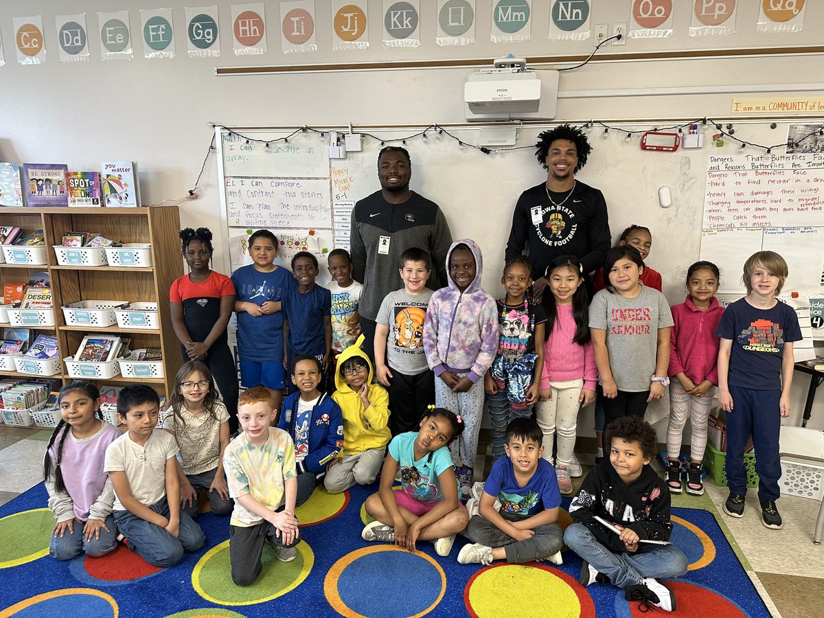 The IOWA Foundation (@theiowafdn) on Twitter photo Players from <a href="/CycloneFB/">Iowa State Football</a> stopped by King Elementary this morning to visit with 2nd-5th Grade classrooms. They read stories and answered questions about teamwork, academics, nutrition and more. There were lots of excited future Cyclones sporting their ISU 4U Promise shirts! Players from <a href="/CycloneFB/">Iowa State Football</a> stopped by King Elementary this morning to visit with 2nd-5th Grade classrooms. They read stories and answered questions about teamwork, academics, nutrition and more. There were lots of excited future Cyclones sporting their ISU 4U Promise shirts!