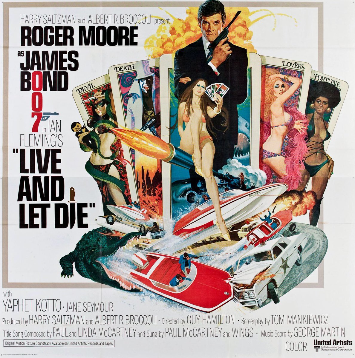 8pm TODAY on @ITV4

The 1973 #JamesBond film🎥 “Live and Let Die” directed by #GuyHamilton from a screenplay by #TomMankiewicz 

Based on #IanFleming’s 1954 novel📖

🌟#RogerMoore #YaphetKotto #JaneSeymour
#CliftonJames #JuliusWHarris #GeoffreyHolder #DavidHedison #BernardLee