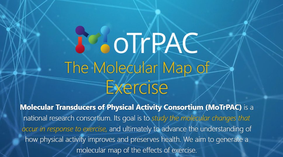 The Common Fund’s programs drive #openscience through developing open access datasets. #MoTrPAC’s research in #ExerciseScience has not only resulted in amazing findings, but a large dataset of molecular changes found after exercise. Explore the data here!