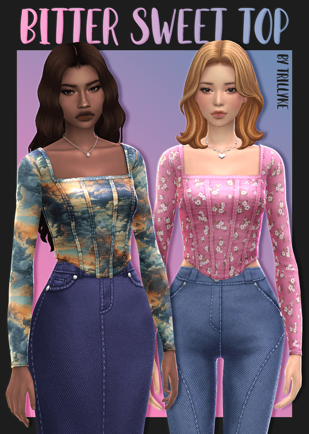 Bitter Sweet Top - thesimsbook.com/bitter-sweet-t… 
#Sims4 #Sims4cc #TheSims4 #ts4cc