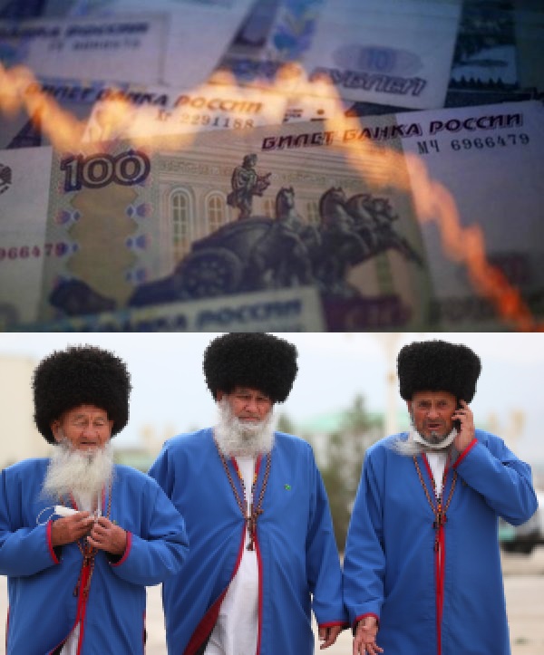 Россия упадёт ниже Туркменистана по уровню жизни через 3 года, - прогноз МВФ. 
Россия откатится в восьмой десяток стран и пропустит вперёд Казахстан и Туркменистан: у первого к 2027 ВВП на душу достигнет $15964, а у второго — $15517. 
И это отставание будет только увеличиваться