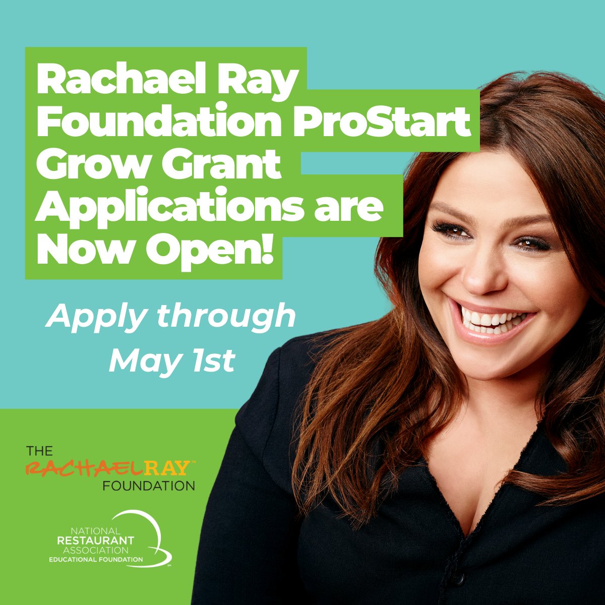 You have until TONIGHT at midnight to apply for the @RachaelRay Foundation @ProStart Grow Grant! Expand the capabilities of your culinary classroom - apply now: bit.ly/3lsTHIw