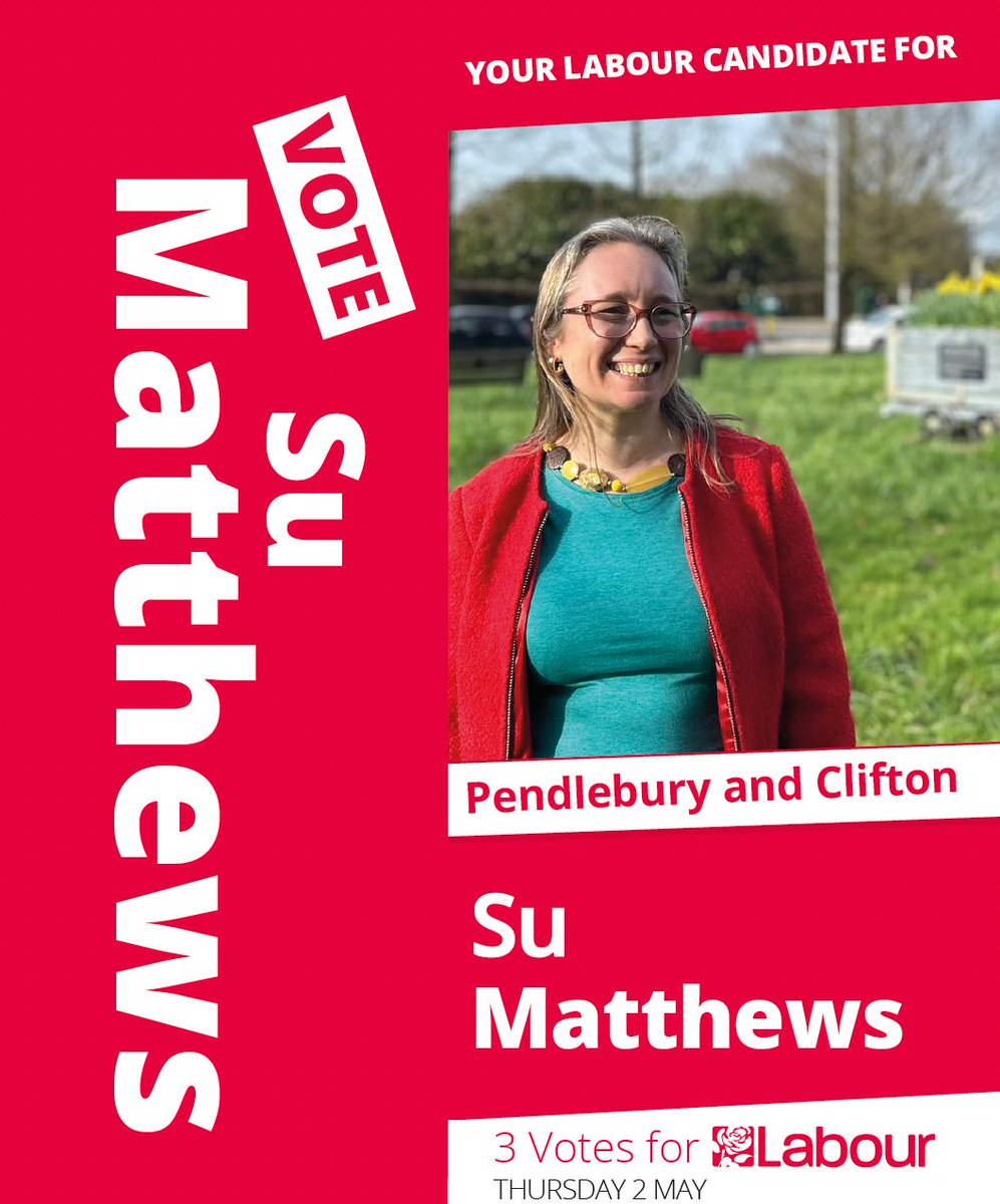 Su Matthews has already been helping clean up the local area, and will work hard for a greener, fairer Pendlebury & Clifton. In Pendlebury & Clifton vote Su Matthews, Paul Dennett & Andy Burnham. #3VotesForLabour 🌹