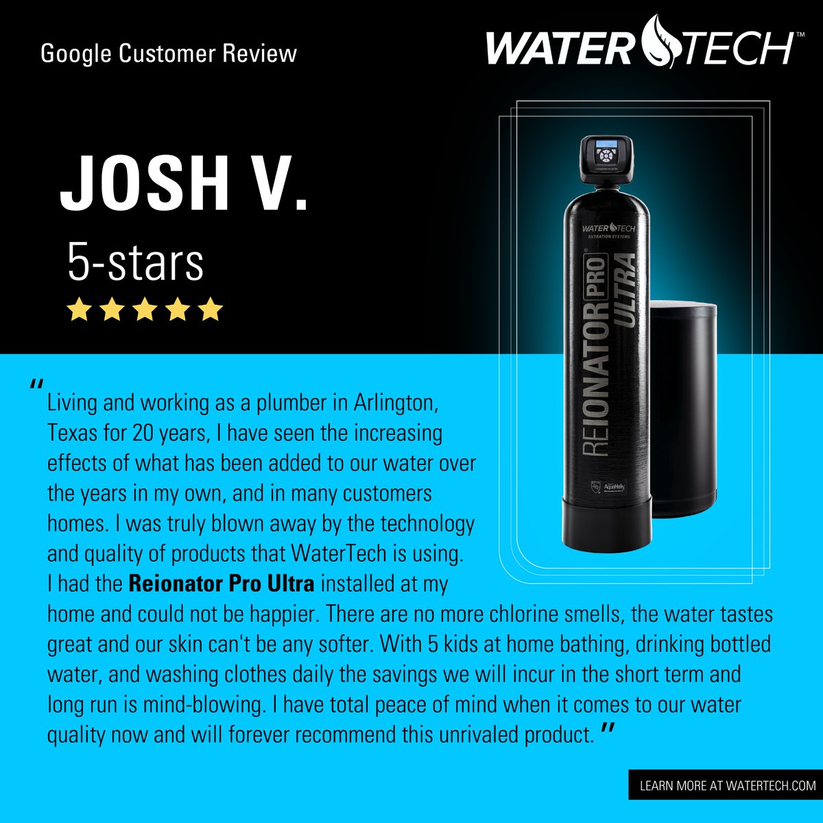 A big thank you for the 5-star review, Josh! We are thrilled that you've had a great experience with the Reionator Pro Ultra. Your feedback means a lot and inspires us to keep delivering our best. Thanks for being an awesome part of our WaterTech community!
#thankyou #fivestars