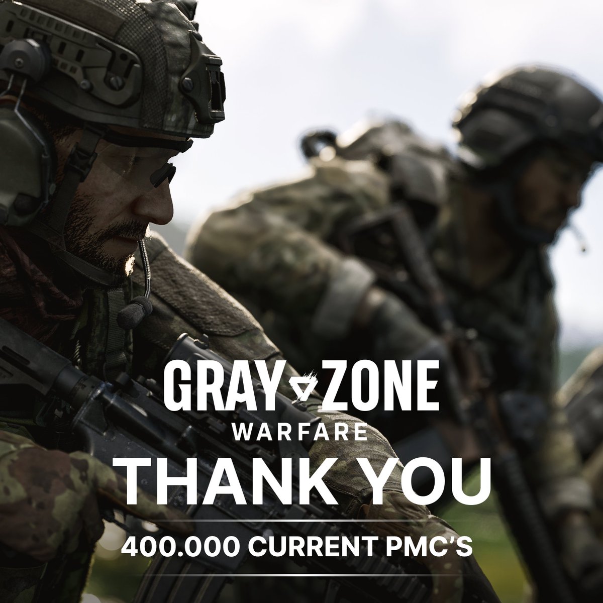 400k Copies of #GZW Sold 🙏🙏 We're speechless! In just day 2 of Early Access, we've welcomed 400,000 PMCs to Lamang Island. Your support is beyond incredible. Thank you, everyone! Let's keep pushing forward together, and always remember, #EveryMoveMatters. #GrayZoneWarfare