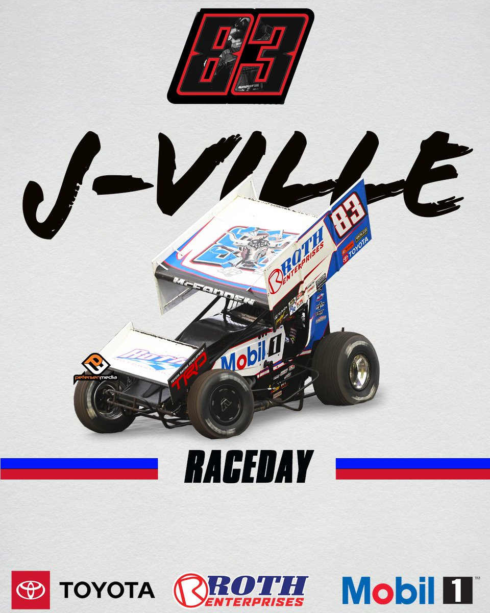 But wait… Let’s DOUBLE the fun! @JamesMcFadden25 will ALSO be in the house tonight with the @WorldofOutlaws! 📍 @jaxspeedway 📺 @dirtvision ✍🏻 @Petersen_Media #TeamToyota