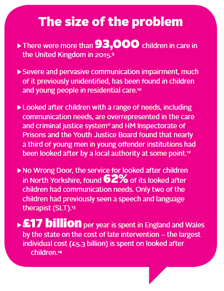 The size of the problem.... £17 billion per year is spent in England & Wales by the state on the cost of late intervention – the largest individual cost (£5.3 billion) is spent on looked after children.