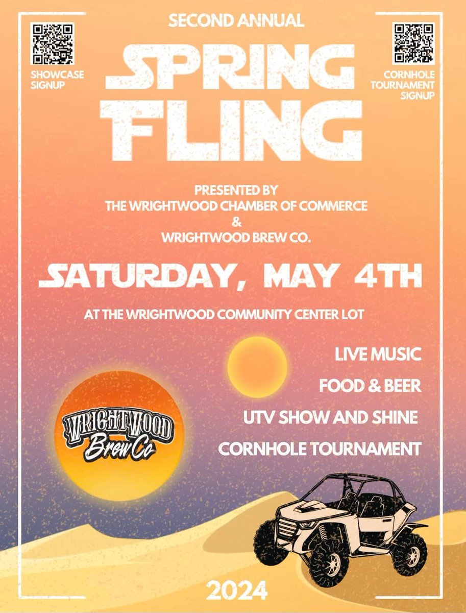 Come on out to Wrightwood this weekend and enjoy the warmer weather and the Spring Fling. Food, music, games... the perfect mix for a great, family friendly event!

#SpringFling #Wrightwood #FamilyFriendly