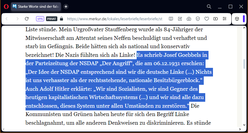 @niusde_ Die NSDAP war auch erklärt links, sozialistisch, gegen den rechtsstehenden Besitzbürgerblock (gegen rechts und antikapitalistisch) und Hitler war ein arbeitsloser Bücherschreiber. Ähnlichkeiten nur Zufall 🤡