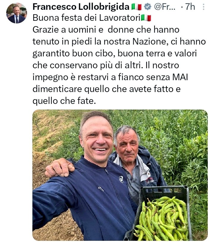 Che fava! 🤣

#Lollobrigida 
#1Maggio #PrimoMaggio