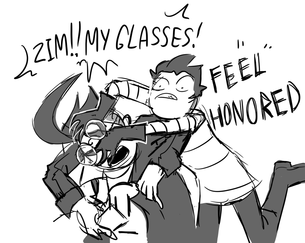From a tumblr ask ('Forehead touching as a sign of affection') #invaderzim #iz #zadr