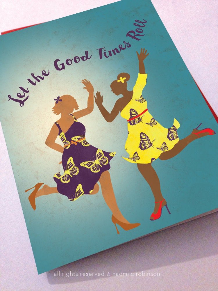 Thank you for shopping & #supportingsmallbusiness ★★★★★ “I love the energy of this card. So like my friend.” - Eliane Let the good times roll card nyhagraphics.etsy.com/listing/111317… #friendship #giftforher #greetingcards #onlineshop #supportblackbusiness #birthdaycards #blackgirlmagic