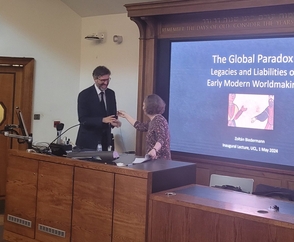 Margot Finn introducing professor Zoltán Biedermann's inaugural lecture: The Global Paradox: Legacies & Liabilities of Early Modern Worldmaking #lusophonestudies @ArtsHumsUCL @uclnews