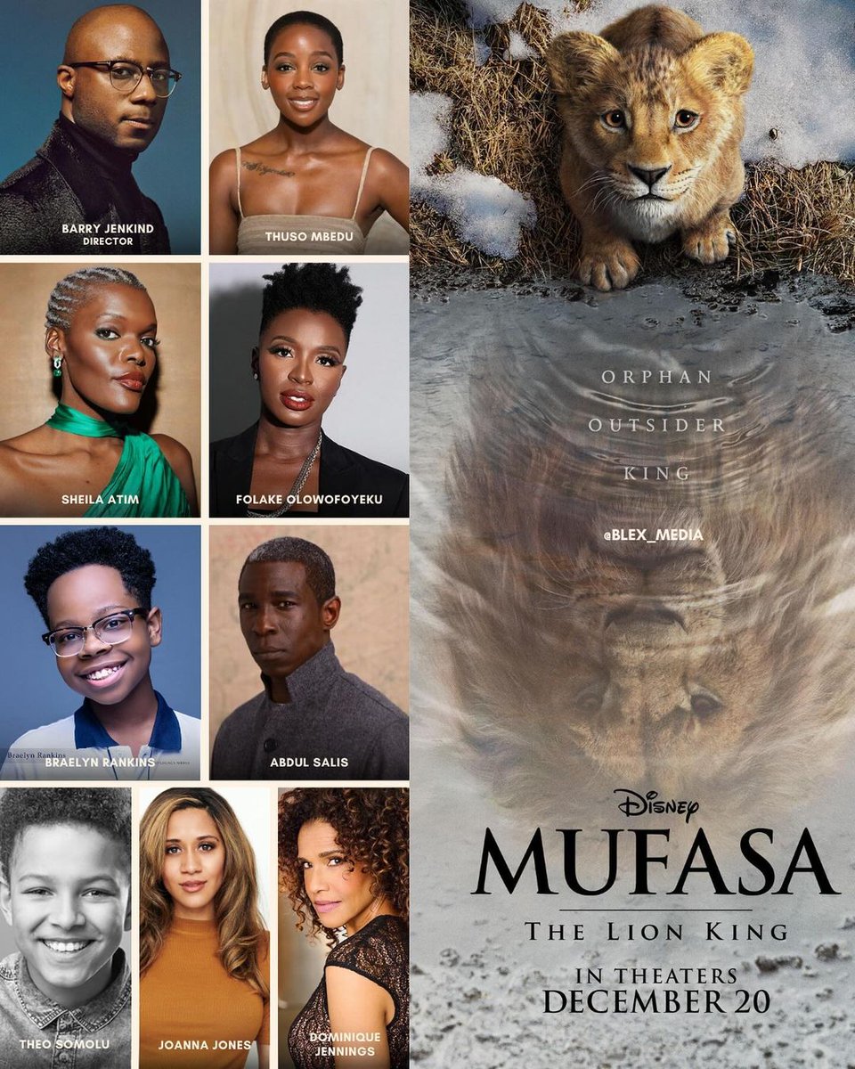 Here are the cast and director of 'Mufasa: The Lion King' 
The Lion King is in theaters on December 20.
#MufasaTheLionKing