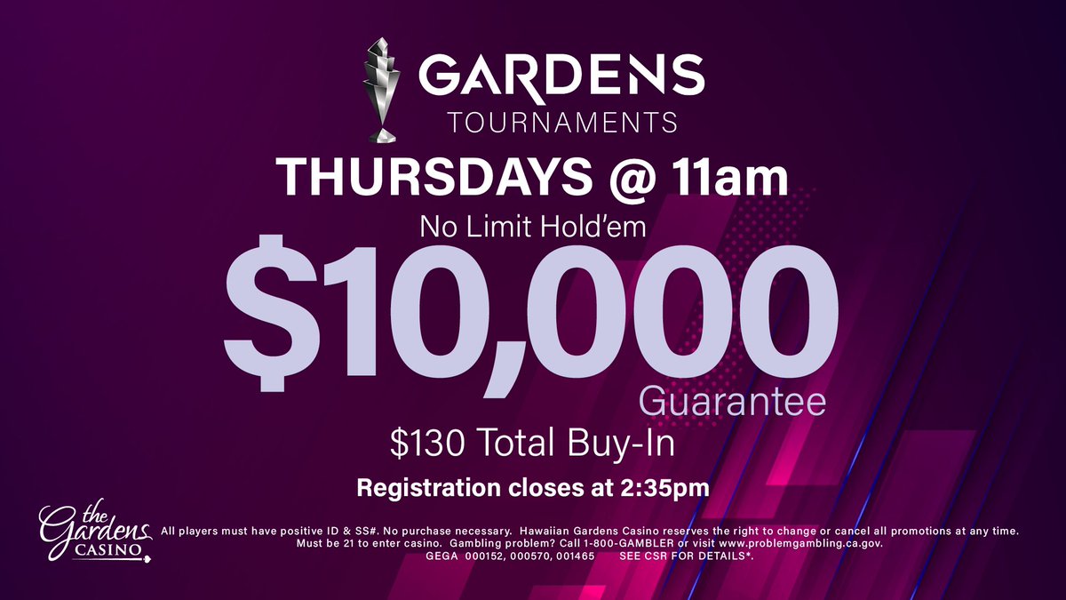 cavincasino's tweet image. Regular schedule Wed &amp;amp; Thur

Wed 11am $10K GTE
Thu 11am $10K GTE

And then #SoCalSpringSpecial #EncoreWeekend #2 starts Fri 5/3

Fri 11am $200K GTE $1,100 buy-in 
Fri 5pm $30K GTE $250 buy-in
Sat 11am $200K GTE $1,100 buy-in
Sun 11am $50K GTE $360 buy-in 
Sun 12pm Day 2