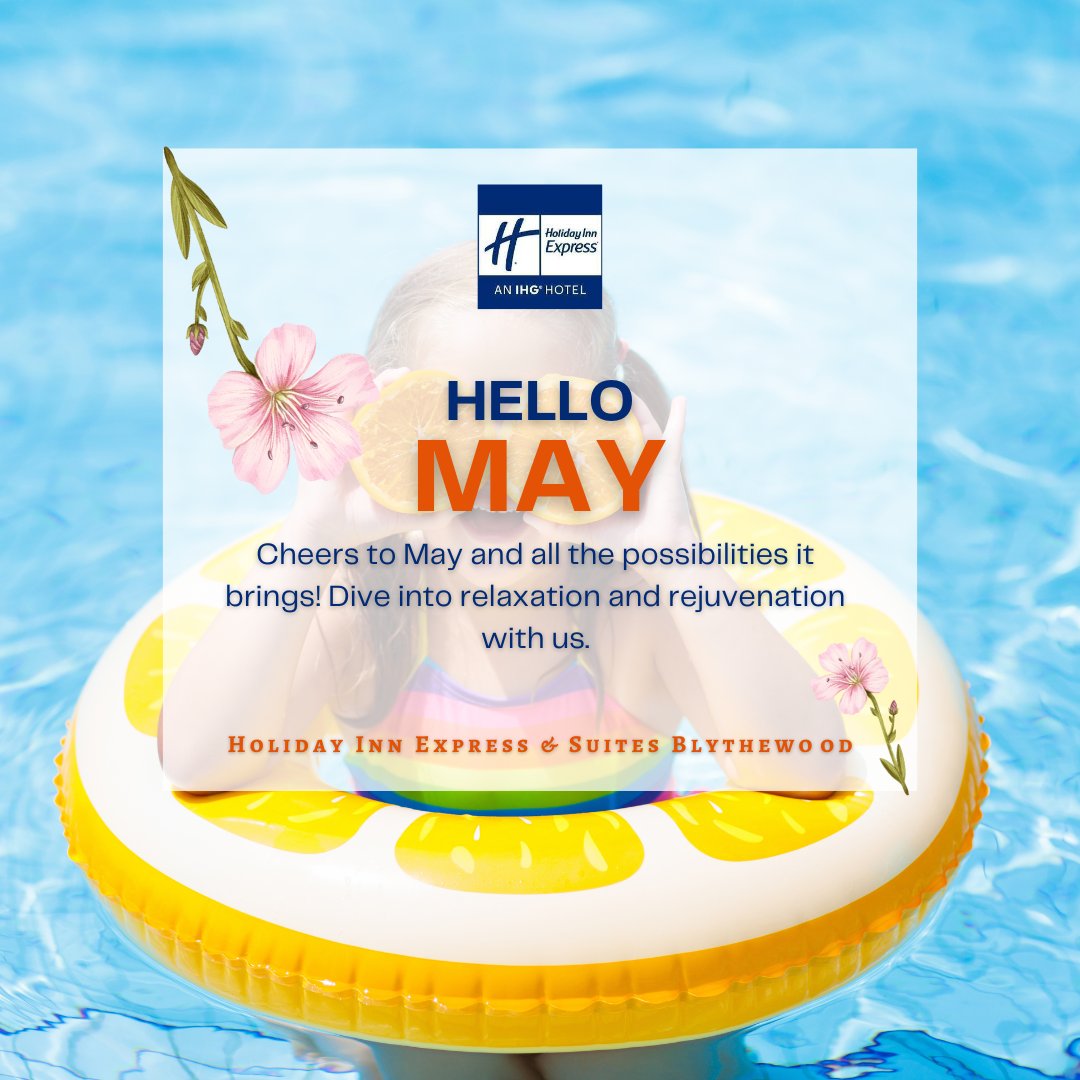 Sunshine and springtime are here to stay! 🌼☀️ Get ready for summer with a refreshing May getaway at Holiday Inn Express and Suites Blythewood! 
 #WelcomeMay #HolidayStay #HolidayInnExpress #IHGHotels #Blythewood