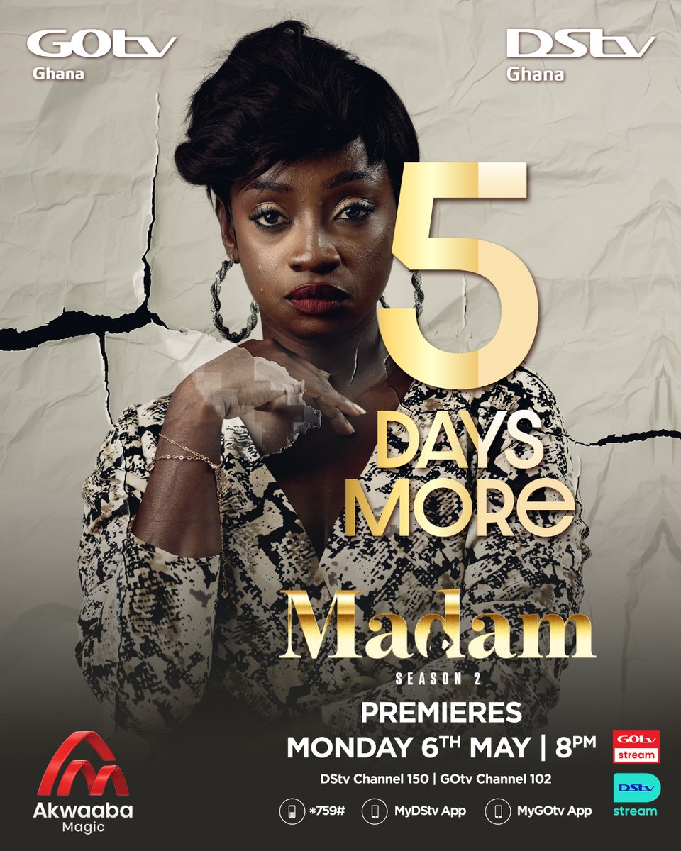 …And so it begins! Lankai is making her way into the chaos again.🔥

Will she succeed? Can she face all her enemies?🙄

 5 days to go! We await the return of #Madam. The all-new season premieres on 6 May at 8pm.

Stream the drama on the DStv stream app:  tinyurl.com/5b53metm