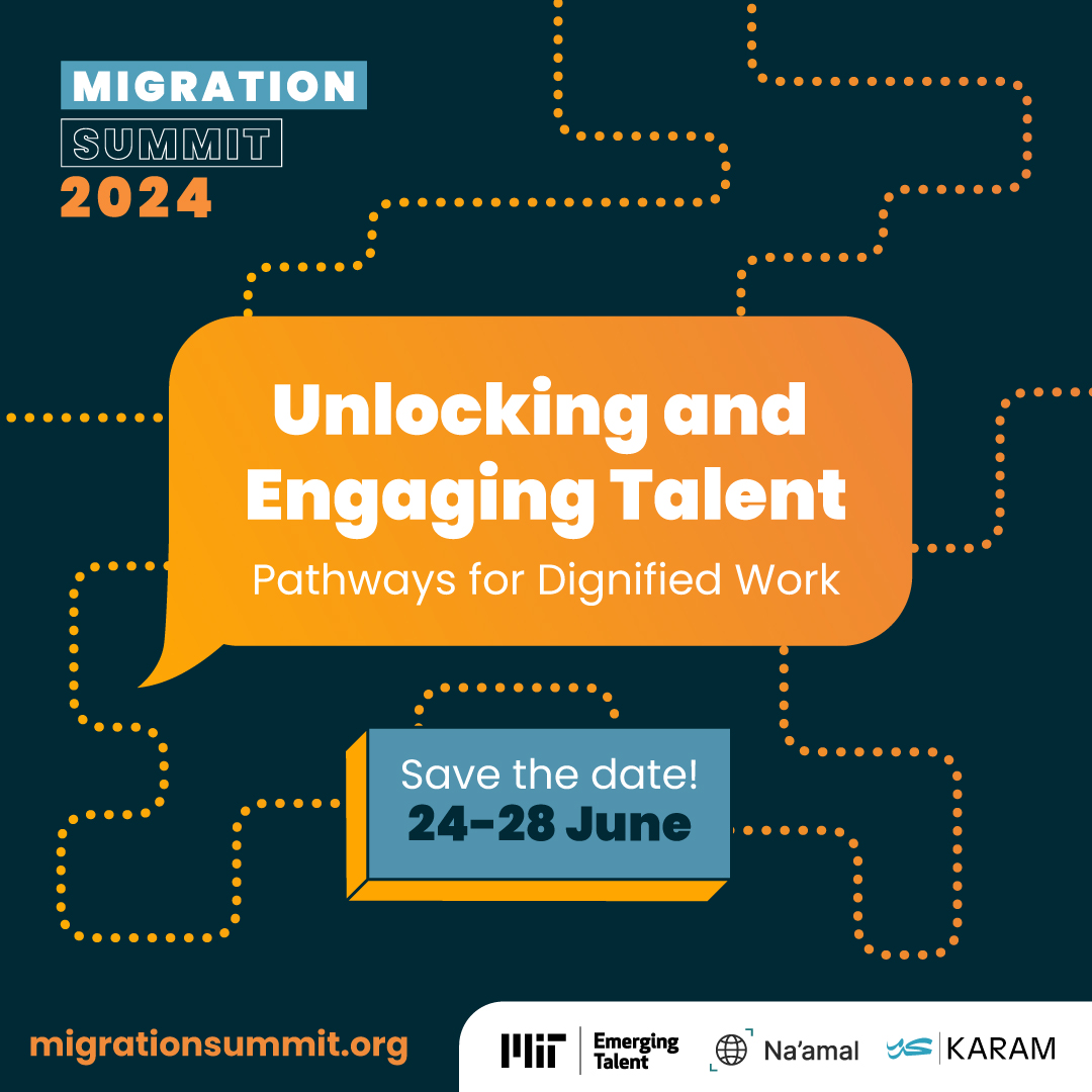 Migration Summit (@msummit2024) on Twitter photo 🌟 #SavetheDate
🗓️Exciting news: The third edition of the #MigrationSummit is coming this June!
🔓 Unlocking and Engaging Talent: Pathways for Dignified Work.
Subscribe to our newsletter and stay tuned! mit.us6.list-manage.com/subscribe?u=ad…
Org by <a href="/MIT_react/">MIT Emerging Talent (formerly MIT ReACT)</a> <a href="/KaramFoundation/">Karam Foundation</a> <a href="/_Naamal/">Na'amal</a> 🌟 #SavetheDate
🗓️Exciting news: The third edition of the #MigrationSummit is coming this June!
🔓 Unlocking and Engaging Talent: Pathways for Dignified Work.
Subscribe to our newsletter and stay tuned! mit.us6.list-manage.com/subscribe?u=ad…
Org by <a href="/MIT_react/">MIT Emerging Talent (formerly MIT ReACT)</a> <a href="/KaramFoundation/">Karam Foundation</a> <a href="/_Naamal/">Na'amal</a>