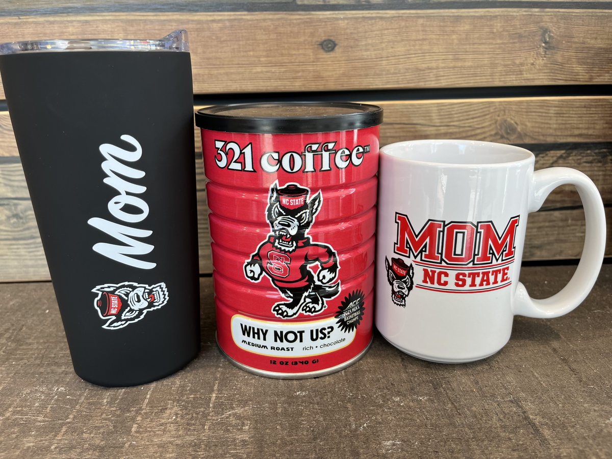 Cooking breakfast for mom this Mother's Day? Make it extra special with this limited edition ACC Champs coffee and pair it with one of our NC State Mom coffee mugs. Shop at shop.ncsu.edu/search?keyword…