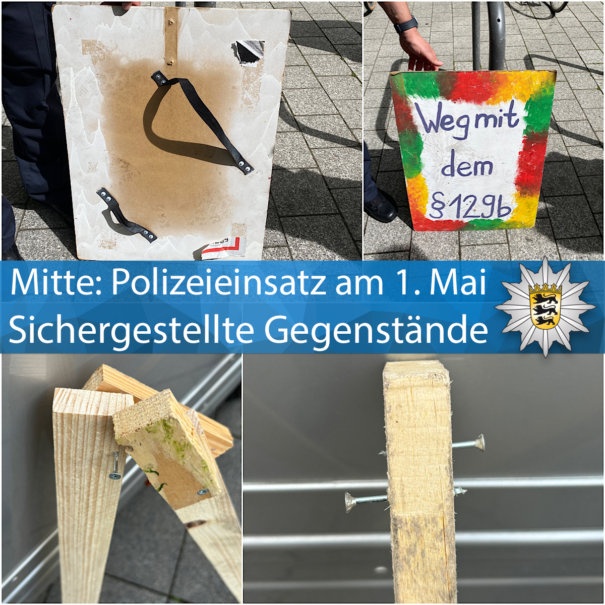 Hunderte Polizisten waren heute wegen mehrerer Versammlungen in #Mitte präsent. Bei der 'Revolutionären 1. Mai Demo' kam es zu Auseinandersetzungen. 167 Personen wurden vorläufig festgenommen & Strafverfahren eingeleitet. Zur PM ▶️t1p.de/d6ewi Eure #Polizei #Stuttgart