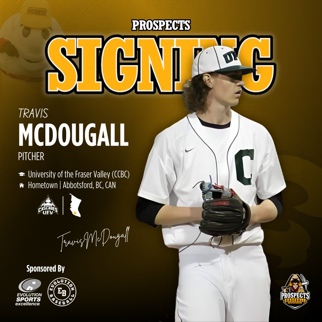 🚨 Player Announcement  🚨
Signed for the 2024 WCBL season
RHP-Travis McDougall
Abbotsford, BC
Univ. of the Fraser Valley
Travis is currently in his Senior season with the University of the Fraser Valley Cascades in the Canadian College Baseball Conference.
#travismcdougall #wcbl