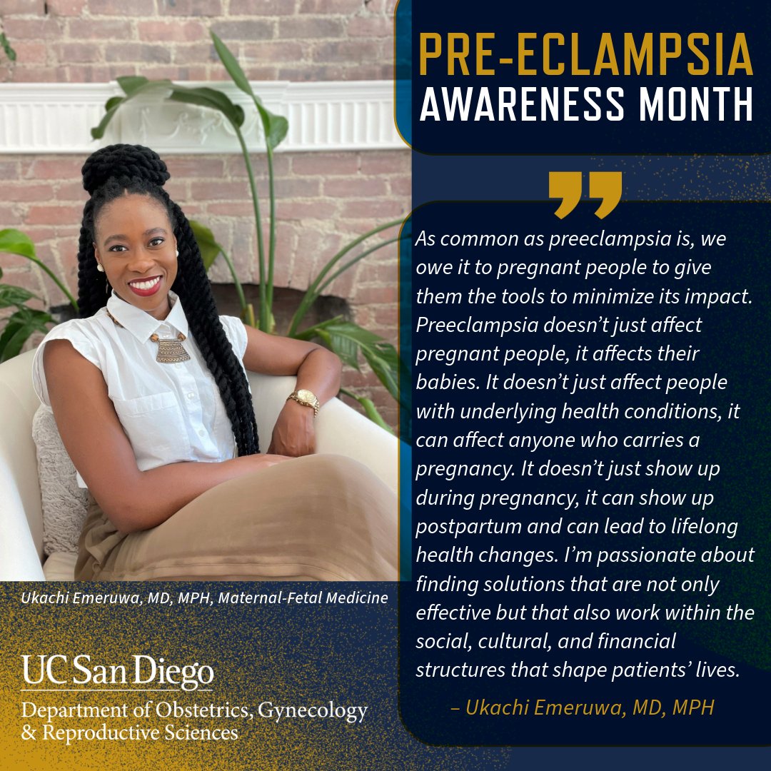 PRE-ECLAMPSIA #PreAM24 'As common as #preeclampsia is, we owe it to pregnant people to give them the tools to minimize its impact... I'm passionate about finding solutions that are not only effective but that also work w/in the social, cultural & financial structures' @missukachi