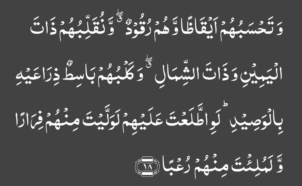 Another day another Qadyani caught lying.
________
Here we go, Ayat number 18 of Chapter 18 Surah e Kahaf—'On seeing them you would fancy them to be awake though they were asleep; and We caused them to turn their sides to their right and to their left and... الی آخرہ'

#Retweet