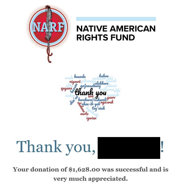 🚉Greetings passengers! 🚉

We have successfully made our first donation to the Native American Rights Fund (NARF)!

Once we've send out leftover orders, we'll made a second donation to NARF!