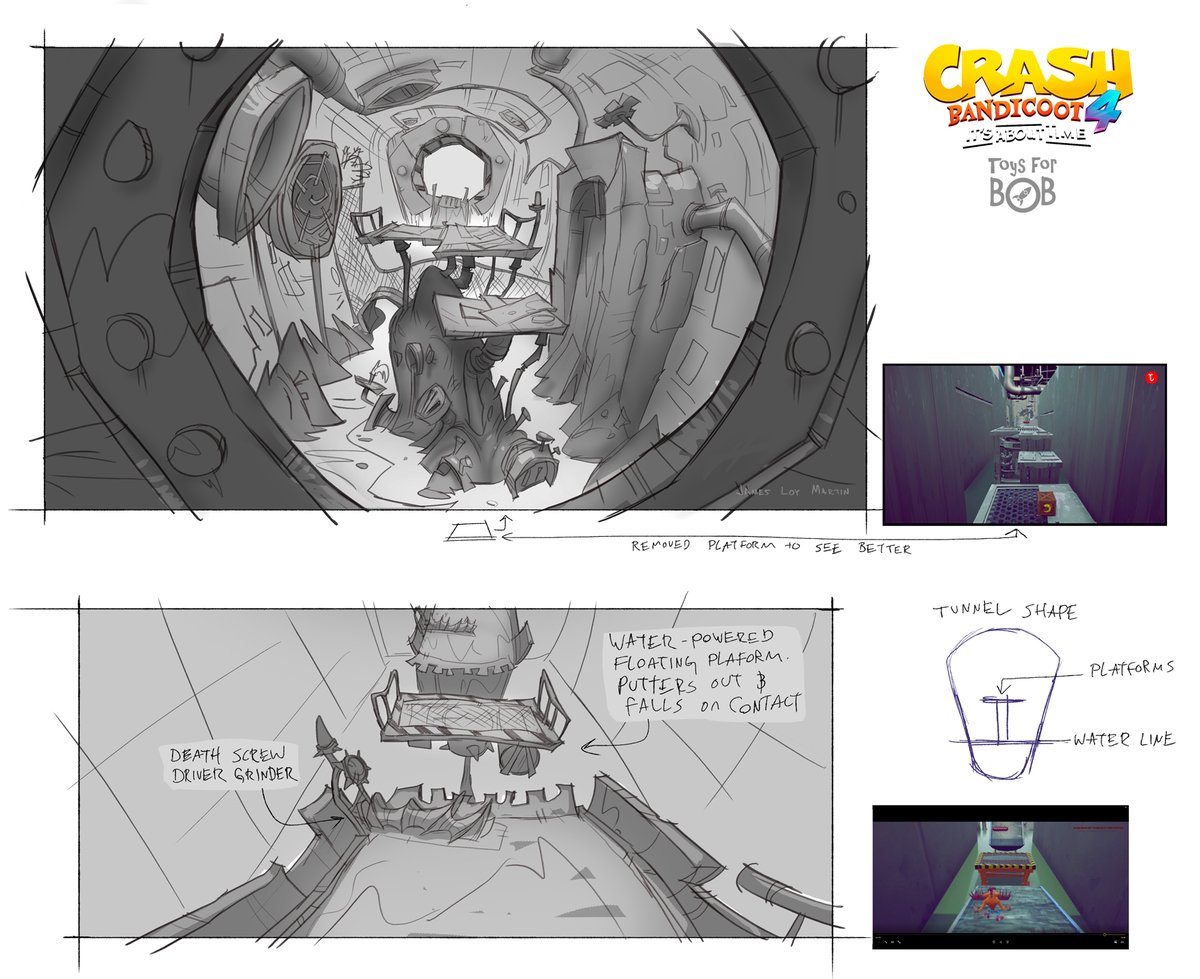 Some more Gunkyard stuff I did for Crash 4. Sketches and thoughts for some passages.
#crash4 #CrashBandicoot