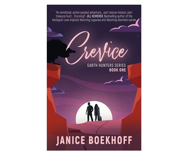 Have You Read the Wholesome Romantic Mystery, CREVICE?
Janice Boekhoff’s ‘Earth Hunters’ Series Gets A New Look!
SHE IS READY TO RISK EVERYTHING, INCLUDING HER HEART, FOR THE SAKE OF HER MISSING BROTHER!
➡️  Amazon.com/dp/B08B87GST6
#romance #action #adventure
@WildBluePress