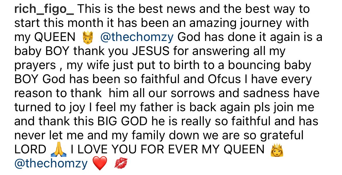 JUST IN: BBN Chomzy and her man welcome a bouncing baby boy