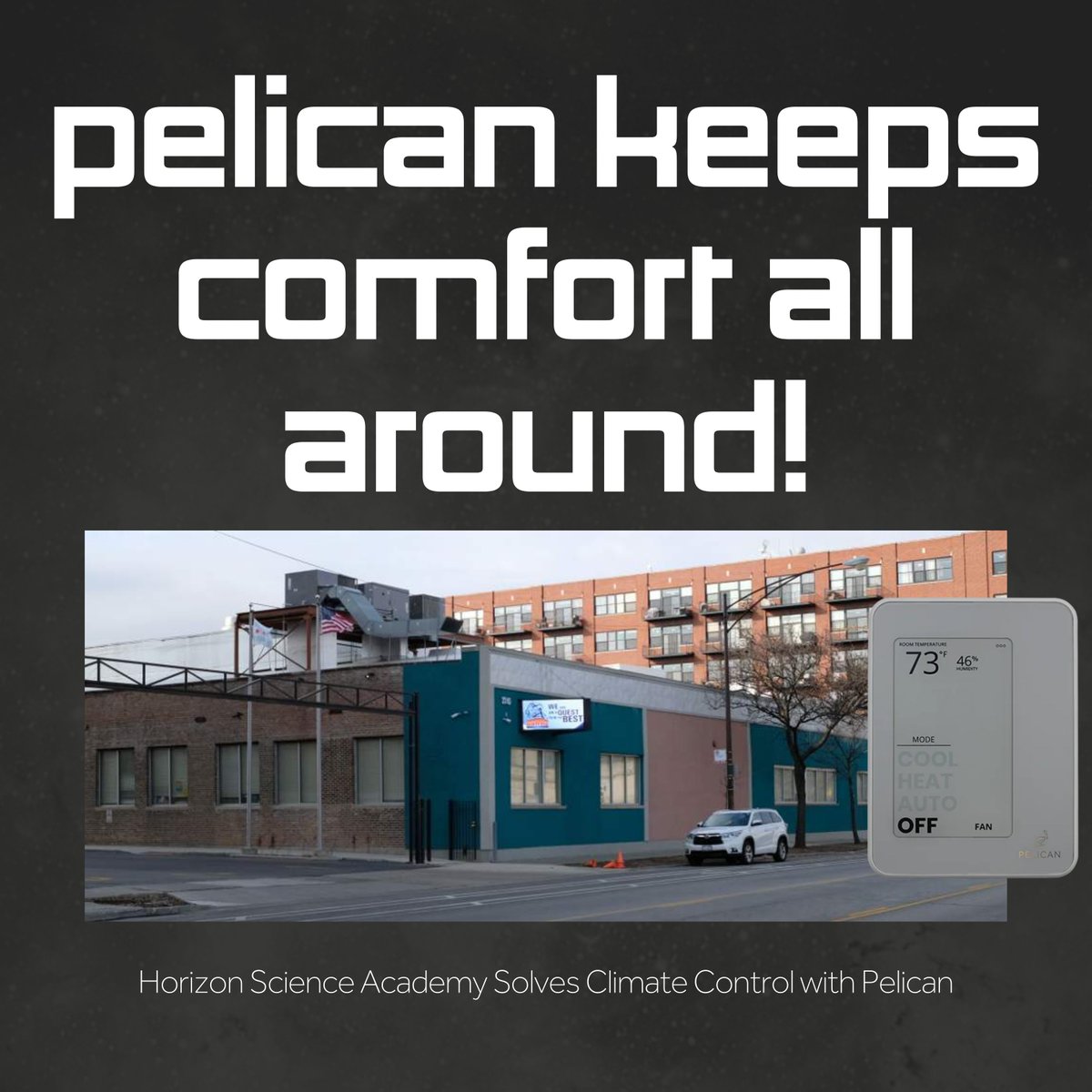 Maintaining a comfortable learning environment can be tough.  Horizon Science Academy in Chicago found a solution with Pelican's energy management system.  See how they gained control, improved comfort, and saved on costs!  pelicanwireless.com/our-customers/

#hvac #hvaclife #hvacsystem