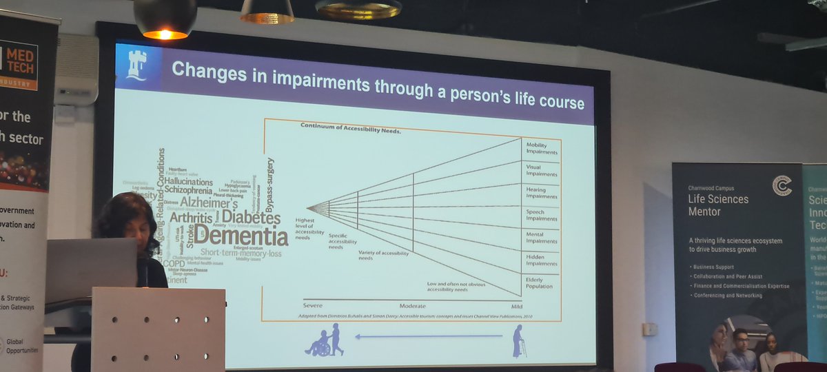 Finishing off the presentations was a fantastic talk from Prof Praminda Caleb-Solly (@UniofNottingham) highlighting the barriers & challenges that exist in the rehab tech sector that @NRCrehabUK can help to solve Changing needs over the life course is particularly important one