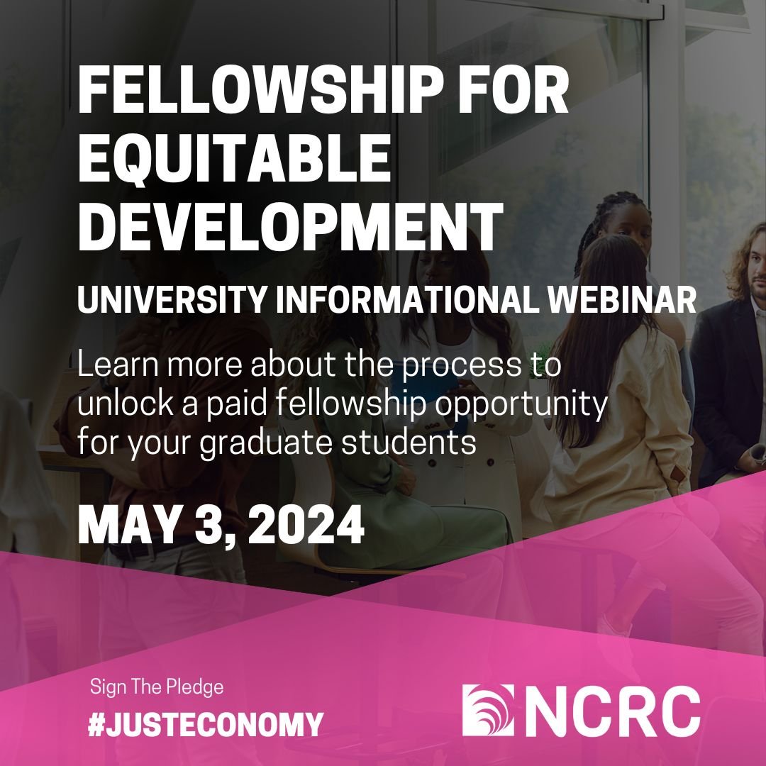 Universities 🎓: Connect your #urbanplanning 🏙️, #urbanpolicy 📜, #publicadministration 🏛️, and #economics 💹 students with invaluable hands-on experience in #communitydevelopment. Don't miss our webinar this Friday to learn more! #fellowship #justeconomy hubs.ly/Q02vLkR-0