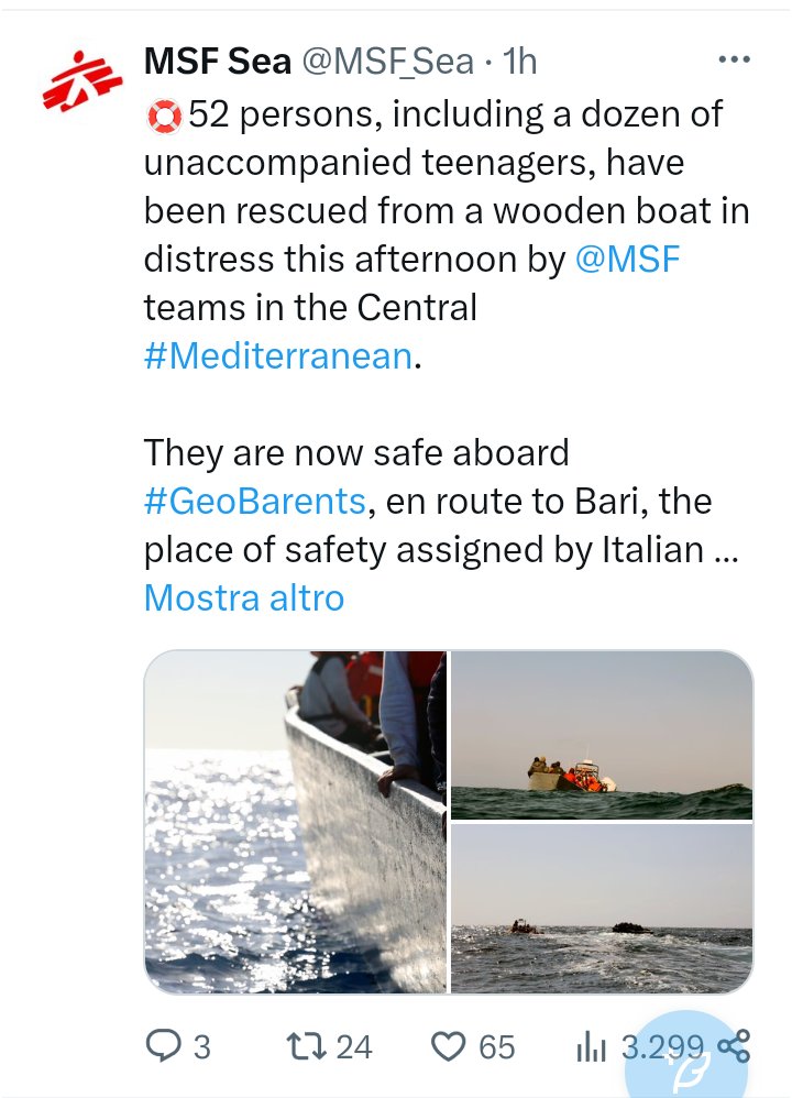 Come anticipato stamattina #GeoBarents trova casualmente una bara galleggiante con 52 persone a bordo con meteo ottimo e l'arrivo in zona dei naufragi programmati della LifeSupport
Sono solo coincidenze mi raccomando 😉