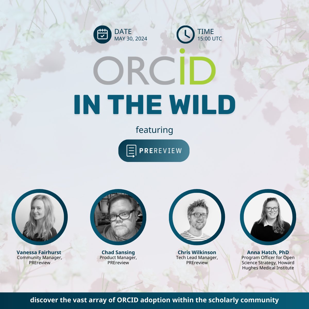 🌟 Mark your calendars! Join us on May 30th for our new webinar series: ORCID in the Wild 🌿 In this series, we showcase ORCID use cases from around the community and our inaugural session feature PREreview. Register now ➡️ bit.ly/4aZVtpw