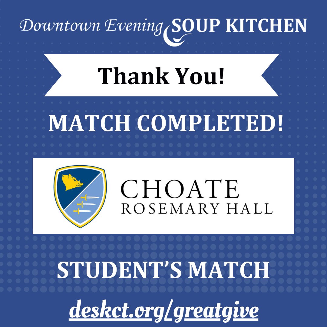 Thank you to all who have donated so far! Do not worry; we still have a few more matches left! Donate now at deskct.org/greatgive to have your donation matched by @A1Toyota!