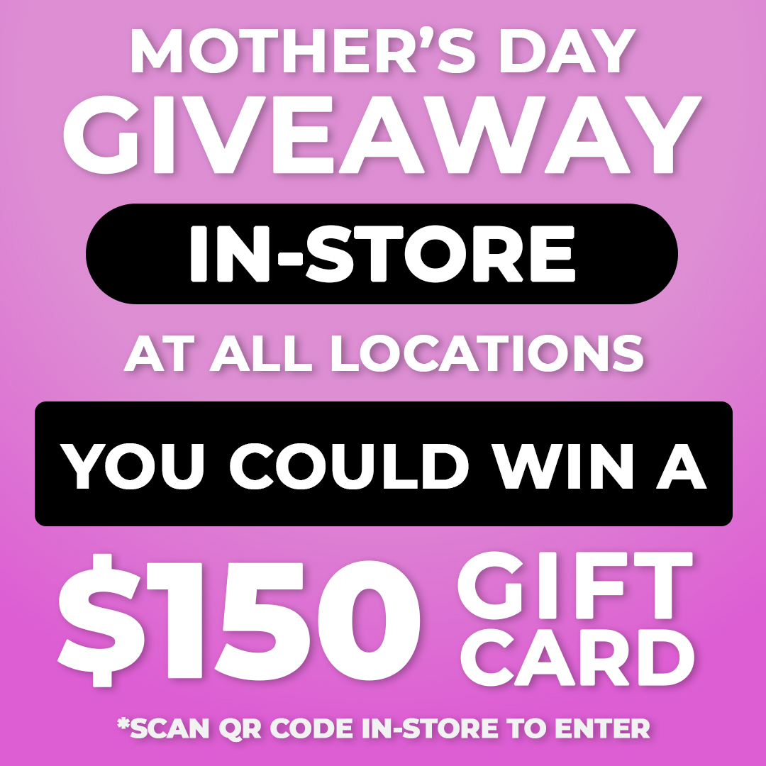 MOTHER’S DAY GIVEAWAY! 💝
Celebrate Mom in style this Mother’s Day with us!
You could Win a $150 Gift Card for SVP Sports 🛍
———————————————
Here’s How To Enter: 
1. Visit an SVP Sports store location near you
2. Scan the giveaway QR code and sign up to enter