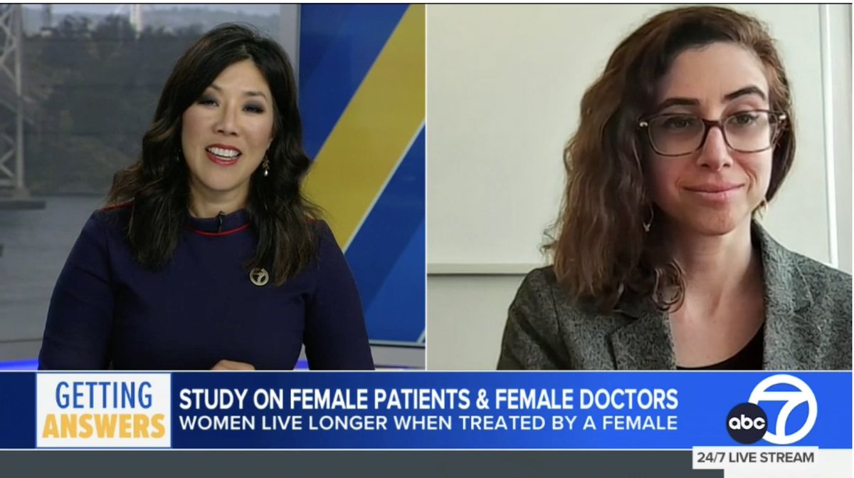 Center for Physician Experience (@cpe2_) on Twitter photo Check out <a href="/LisaRotenstein/">Lisa Rotenstein MD</a> 's interview on ABC7 Bay Area News, during which Dr. Rotenstein discusses associations between physician sex and patient clinical outcomes. Click the link below to learn more about her team's study!
abc7news.com/14729342/ Check out <a href="/LisaRotenstein/">Lisa Rotenstein MD</a> 's interview on ABC7 Bay Area News, during which Dr. Rotenstein discusses associations between physician sex and patient clinical outcomes. Click the link below to learn more about her team's study!
abc7news.com/14729342/