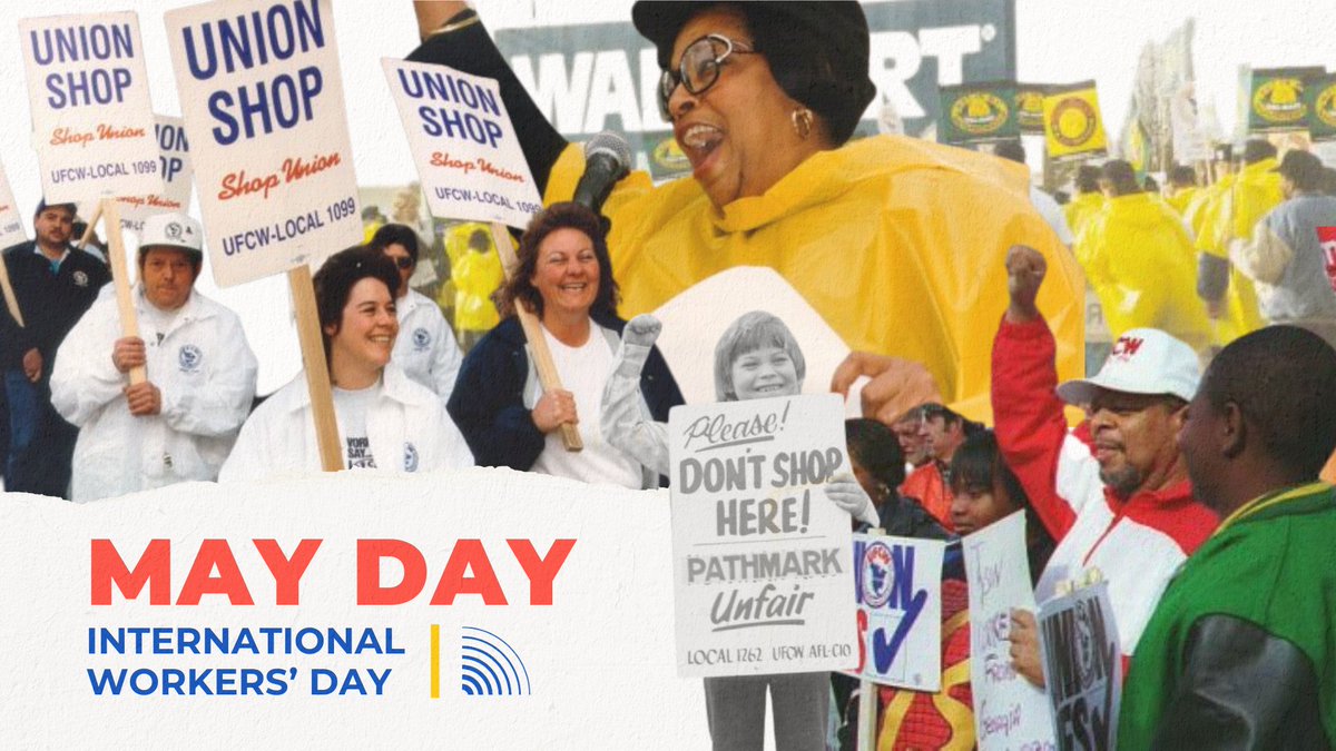 UFCW's tweet image. Happy May Day, also known as #InternationalWorkersDay!

Today, &amp;amp; every day, we champion workers around the world striving for solidarity among the working class. The contributions of our members, past &amp;amp; present have built the foundation we stand upon today - Together we win.