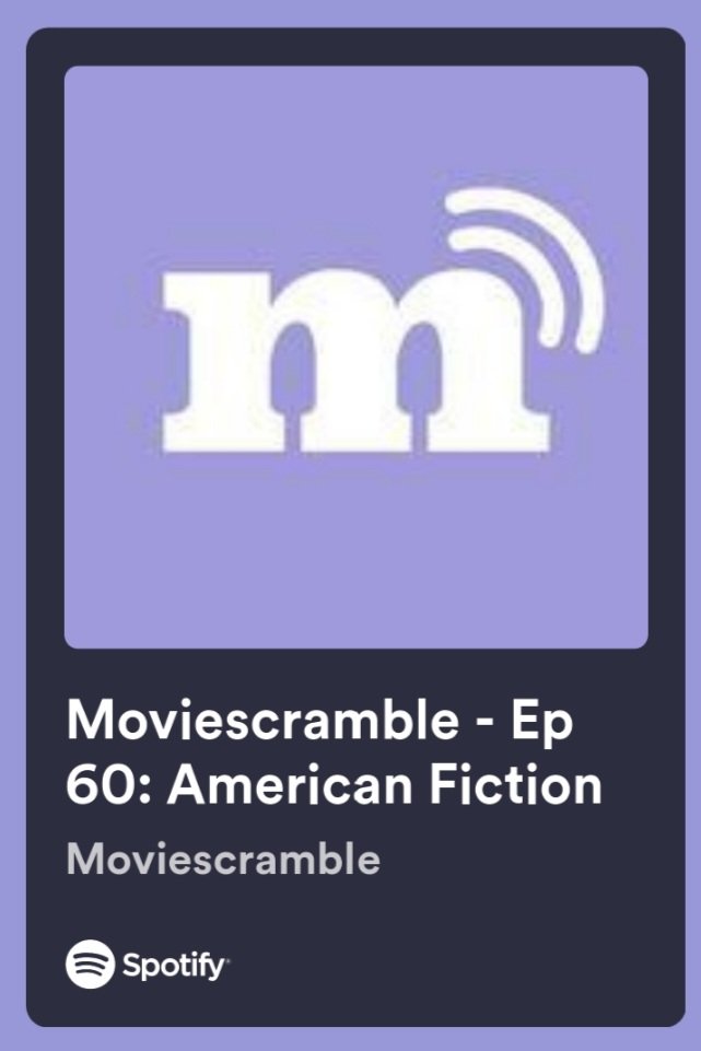 Brand new @moviescramble podcast - we've hit 60 episodes🤩🎙

Join @JohnScramble and I as we discuss the fantastic American Fiction 💜

#PodernFamily #FilmTwitter 

open.spotify.com/episode/08ZDsN…