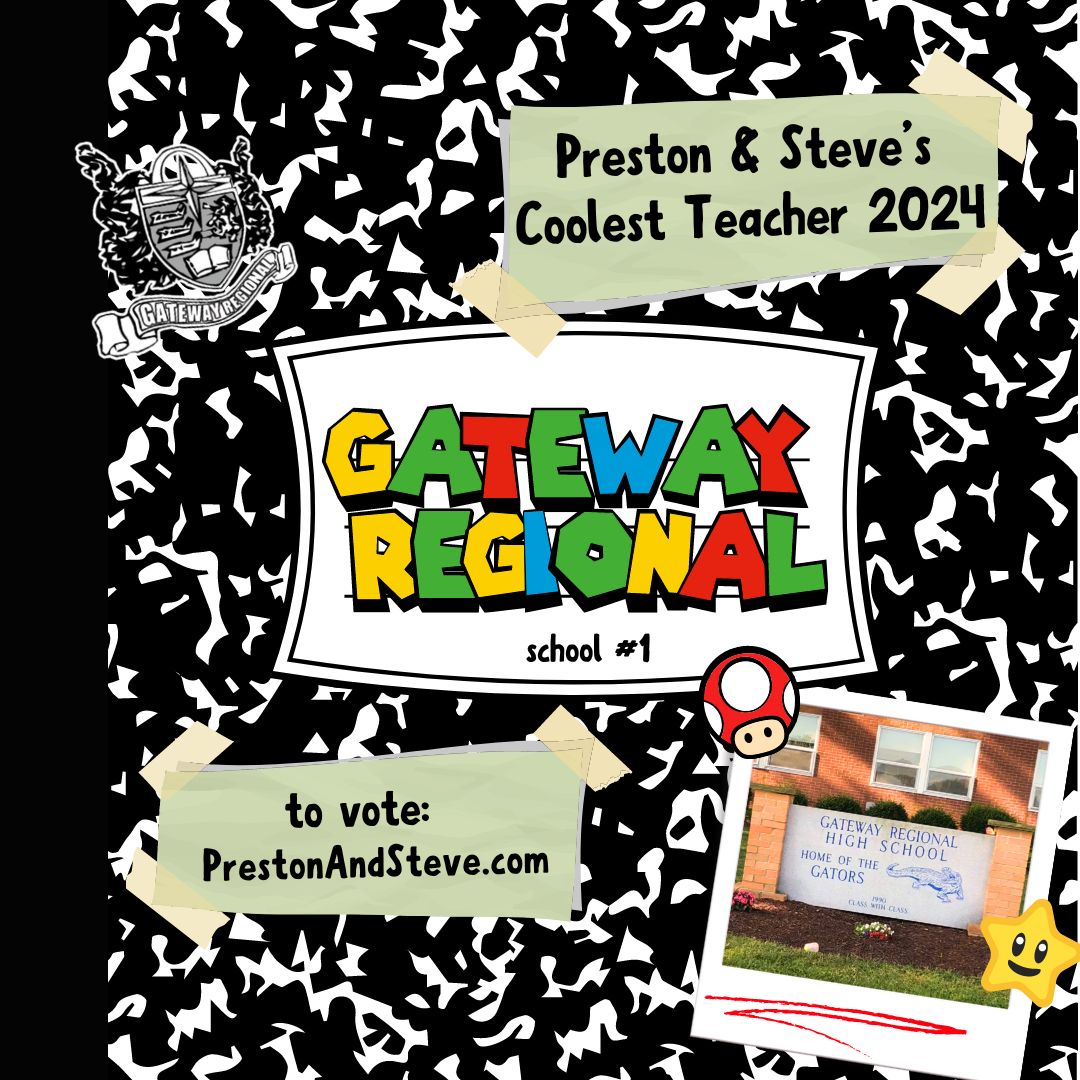 Preston & Steve's Coolest Teacher is back! The first school selected is.... Gateway Regional. GATORS, it's your chance to vote: wmmr.com/2024/05/01/pre…