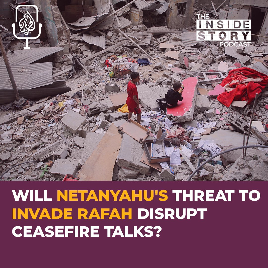 As indirect negotiations for a ceasefire between Israel and Hamas carry on in Egypt, questions are being raised about the chances of an agreement after Benjamin Netanyahu reiterated his plan to invade Rafah.

🎙 #InsideStory and @nour_odeh discuss: aj.audio/TISP-796