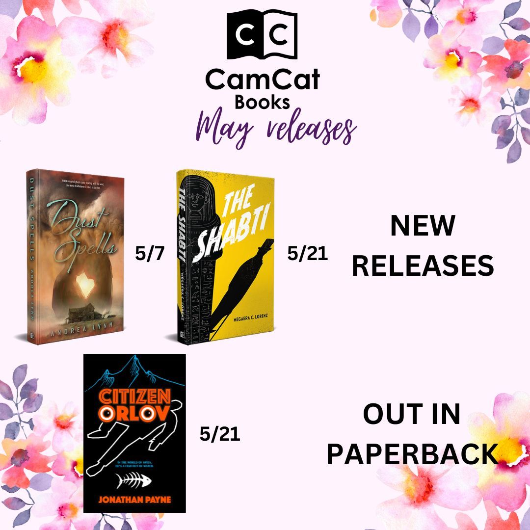 This May, we have two new releases: #DustSpells by Andrea Lynn and #TheShabti by Megaera C. Lorenz, and #CitizenOrlov by Jonathan Payne will be released in paperback! Check them all out at buff.ly/3Z5ahxI